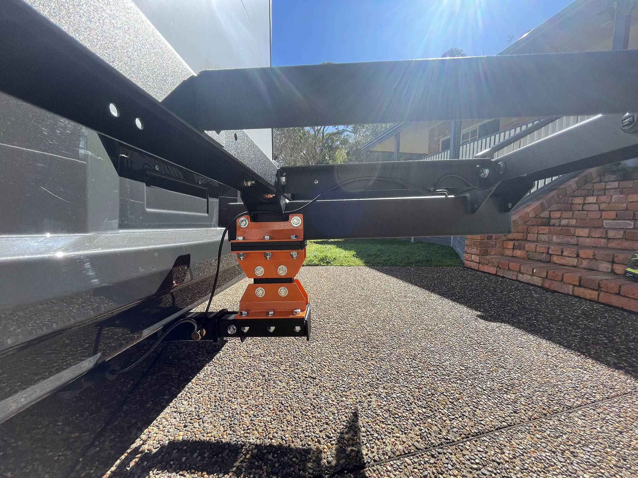 Rack N Roll motorhome towbar mounted safety storage platform